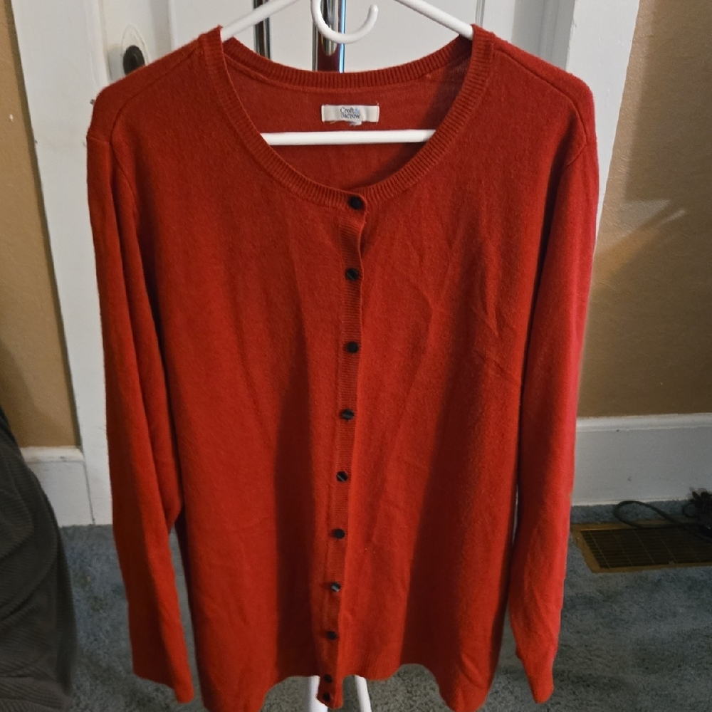 Croft & Barrow Red Button-Up Cardigan